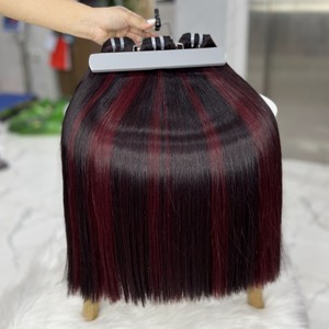 Venta al por mayor Remy Hair Virgin Donor Piano Color Shades Double Bone Straight Bundles Frontal Extensiones de cabello humano vietnamita - Product Image 4