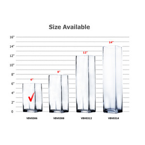 VBV0306-Modern Minimalist <b>Square</b> Glass Block <b>Vase</b> Handblown Crystal for Home Decoration 3 X 6" - Product Image 2