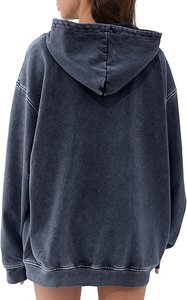 เสื้อฮู้ดดี้ผู้หญิงแบบขายส่ง ปรับแต่งได้ ระบายอากาศดี สำหรับฤดูหนาว ล้างสีแบบ Acid Wash ผ้าผสมคอตตอน คุณภาพสูง ขนาดและสีตามสั่ง - Product Image 6