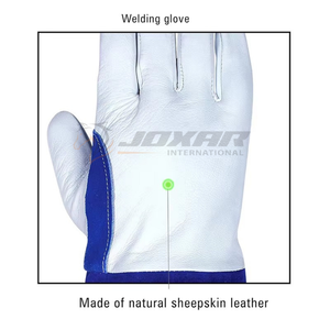 Thick leather welding <b>gloves</b> with <b>long</b> cuff protection and soft inner lining designed for all day wear in welding operations - Product Image 4