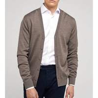 Top Trending Custom made Men's Casual Single Breasted Cardigan Sweater V-Neck Manga larga Knitted Men's Cardigans