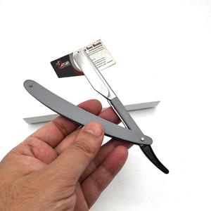 Stainless Steel Grey Straight Razor Replaceable Blade Customised Logo Printing Hair Shaving Razors Knife OEM Service - Product Image 5
