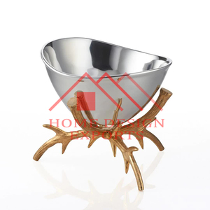 Bol à fleurs en aluminium pour piédestal de fruits pour décorations de mariage Bol décoratif en forme de best-seller/Finition brute de qualité supérieure - Product Image 4