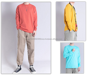   Camiseta de Moda Nueva con Bordado Personalizado, 230 g/m², Algodón Grueso, Cuello Redondo, Manga Larga, Color Sólido - Product Image 4