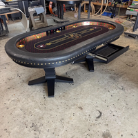 Table de poker personnalisée de luxe Boîtes de dépôt de haute qualité Porte-gobelet Table de poker de casino à 10 joueurs pour jeu d'argent
