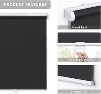 Tamaño personalizado sin Taladro Inalámbrico 100% persianas enrollables opacas para ventanas