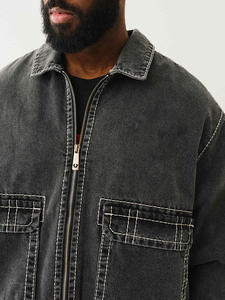 Veste en jean d'hiver personnalisée avec logo OEM, motif lettres, streetwear décontracté de haute qualité pour hommes – Grande Vente - Product Image 6