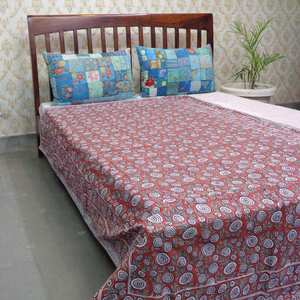 Manta refrescante de algodón orgánico con estampado de bloques de mano Dohar de tamaño doble de gasa fresca del fabricante indio a la venta - Product Image 6