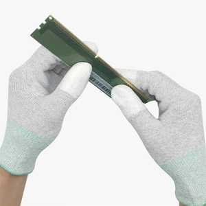 Оптовая продажа, белые антистатические перчатки из углеродного волокна с покрытием из полиуретана, защитные перчатки, электронные рабочие, оптовая продажа, антистатические перчатки - Product Image 3