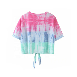 Tops cortos de punto para mujer de alta calidad, Camiseta corta informal con diseño frontal torcido para fiestas de primavera, venta al por mayor - Product Image 6