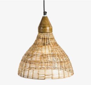 Lampe suspendue luxueuse en métal et canne naturelle pour la décoration de la maison et de l'hôtel - Product Image 6