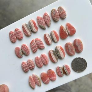 Paires de Rhodochrosite rose mélange de pierres précieuses en vrac taille et forme Cabochon de paires de Rhodochrosite de qualité supérieure pour la fabrication de bijoux - Product Image 2