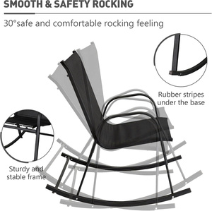 เก้าอี้โยกผ้าตาข่ายระบายอากาศได้ดีน้ำหนักเบาทันสมัยโครงเหล็กทนทานกันน้ำสำหรับกลางแจ้งสวนโรงแรม - Product Image 6