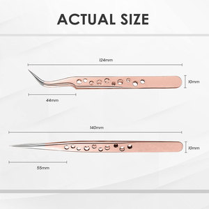 Bon marché, ensembles de pinces de précision en acier inoxydable de qualité supérieure, caractéristiques durables, levage et insertion de cils, pince à épiler - Product Image 2