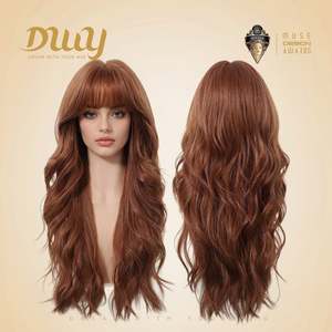 วิกผมยาว 24 นิ้ว ทรงคาวบอย ยี่ห้อ DWY New Technology รุ่น Long Wave สีแอพริคอต วัสดุใยสังเคราะห์แบบ Bionic Silk พร้อมหน้าม้า ไม่ต้องใช้กาว สำหรับผู้หญิง - Product Image 3