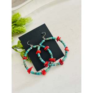 Southwest Strung Multi-Stone & Sterling <b>Silver</b> <b>Beaded</b> Heshi Drop Earrings - Product Image 4