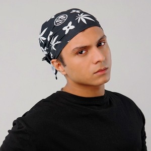 New Arrival High Quality Polyester Square <b>Scarf</b> Cotton Bandana for Men with Dot Letter Digital Printing for Spring Season - Product Image 1