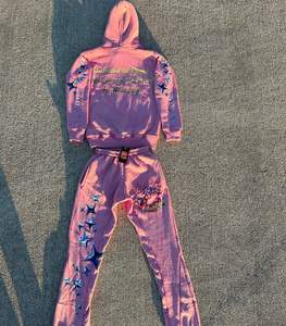 Customizable Unisex Winter Plain Dyed Fleece Lined Embroidered Hoodies & Sweatpants Sets (Embroidery Area <b>Highlighted</b>) - Product Image 3