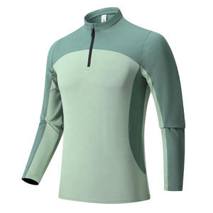 Camiseta personalizada transpirable con cremallera para hombre, ropa de gimnasio de secado rápido, camiseta de fitness para hombre, camiseta de manga larga - Product Image 2