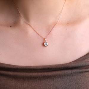 สร้อยคอจี้เพชรโมอิสสี VVS1และรูปตัว D ประดับด้วยพลอยเทียมสีโรสโกลด์จี้เงินสเตอร์ลิงประดับอัญมณีแฟชั่น - Product Image 3