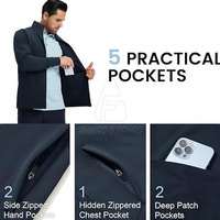 Veste de golf d'hiver pour homme, col montant, logo sur le devant, tissu extensible, respirant, écologique, flexibilité, confort, performance
