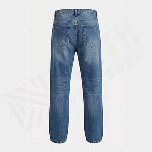 Jean en denim uni d'hiver de couleur personnalisée élégant, streetwear, coupe décontractée, droit, respirant, pantalon pour homme de qualité supérieure - Product Image 2