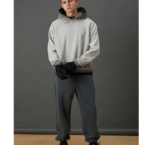 Sudadera con capucha extragrande para hombre, personalizada, de algodón grueso, estilo urbano, vintage, con efecto lavado ácido. - Product Image 2