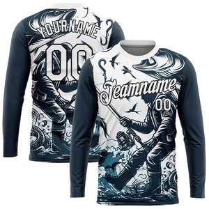 Venta al por mayor personalizado pesca Jersey manga larga alta calidad transpirable ligero secado rápido poliéster al aire libre pesca camisas - Product Image 1