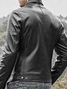 Premium Men's Genuine Leather <b>Jacket</b> <b>Long</b> Sleeve Stand Collar Plus Size Front <b>Waterproof</b> Breathable Wholesale Unbeatable Price - Product Image 3