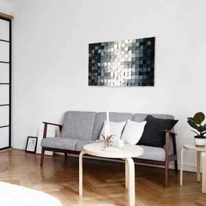 Décoration murale en mosaïque de bois de couleur grise Accent élégant pour la maison ou le bureau - Product Image 1