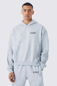 Fabricant de vêtements personnalisés, ensemble de survêtement en coton 100% uni, confortable, marque privée, pantalon bootcut unisexe et sweat-shirt - Product Image 3