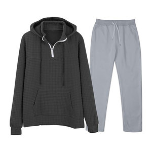 Survêtement pour homme personnalisé 2 pièces avec logo personnalisé Ensemble sweat à capuche et pantalon de jogging imprimé de bricolage sweat-shirt à fermeture éclair pour vêtements de sport décontractés - Product Image 2
