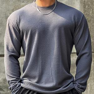 Autumn Casual Slim <b>Stripes</b> 100% Cotton Gym Fitness Bodybuilding Tops Men's <b>Long</b> <b>Sleeves</b> Fitness <b>T</b>-<b>Shirt</b> - Product Image 3