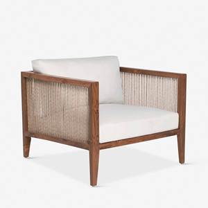 Ensemble de meubles d'extérieur de luxe contemporain en teck massif avec corde en rotin pour ferme - Briley - Product Image 1