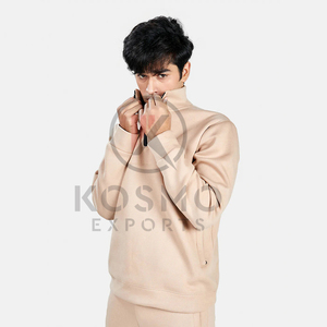 Venta al por mayor logotipo personalizado hombres XL media cremallera chándal invierno prendas de vestir exteriores Sudadera con capucha Jogger traje sudaderas tela polar Fitness Jogging - Product Image 4