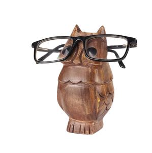 Father's Day Gifts Wooden Owl Eyeglass Spectacle Holder Handmade Owl Display <b>Stand</b> for Office Desk Home Decor Gifts - Product Image 1