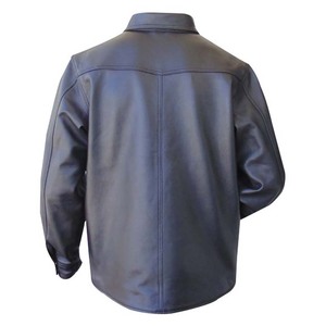 Factory-Made Men's Casual Satin <b>Leather</b> <b>Shirts</b> for Spring Season - Product Image 3