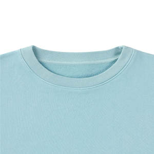 Sweatshirts en coton mélangé à logo personnalisé pour hommes vente en gros bon marché pull oversize Streetwear col rond teint uni manches longues - Product Image 3