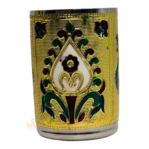 Meenakari Gold-Plated Stainless Steel Round Tableware for Home Wedding Business Gifts - Product Image 5