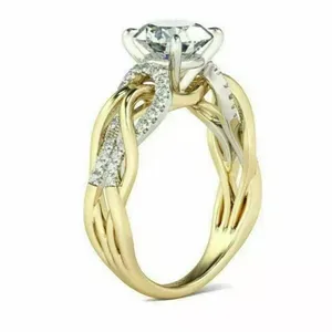 Tishya Diamond 925 plata esterlina mujer 3,00 Ct Moissanite anillo de compromiso estilo Vintage anillo fino para boda y Aniversario - Product Image 2