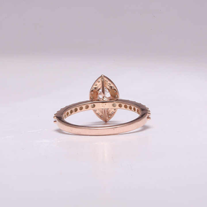 Anillo de Diamante Cultivado en Laboratorio con Corte Marquesa, Halo de 4 Puntas, Simulación de Diamante, para Propuesta de Matrimonio, Personalizable, con Detalles Solitarios - Product Image 4