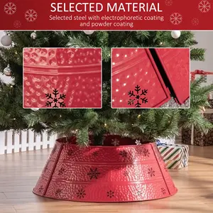 Collar de árbol de Navidad rojo rosa decorativo moderno de lujo para decoración de Navidad - Product Image 5