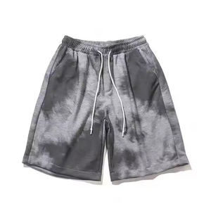 <b>Men</b> Drawstring Acid Wash Canvas Windproof Mid Waist Casual Street Swear Sweat <b>Shorts</b> Custom - Product Image 2