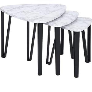 Vente en gros de tables basses en bois personnalisées, lot de 3 tables basses avec finition exclusive, table centrale décorative essentielle pour la maison - Product Image 3