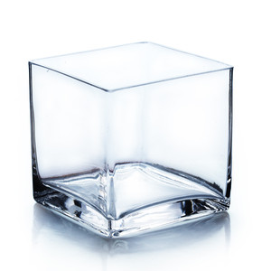 VCB0005 - Vase / Porte-bougie en verre transparent soufflé à la main - 5 pouces - Product Image 1