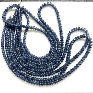 Perles en forme de rondelle de saphir bleu pierres précieuses naturelles de qualité fine pour bijoux perles de pierre lisse - Product Image 1