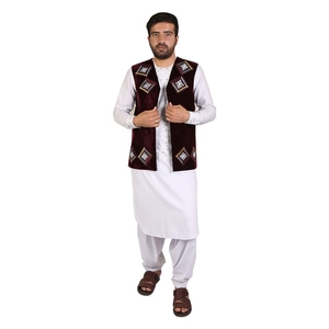 <b>Men</b> Afghani Handmade Dress in Wholesale Rate Breathable Afghan Dress with Waistcoat in Factory Direct Price 2025 - Product Image 4
