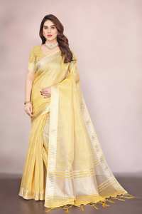 Saree de luxe Rich Pallu avec bordure de tissage Minakari en or Vêtements indiens et pakistanais faciles à draper en ligne et saree bollywood - Product Image 6