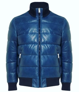 Chaqueta de piel acolchada personalizada chaqueta de piel acolchada tejida OEM chaqueta cálida de moda con cremallera al por mayor en piel auténtica de oveja - Product Image 1