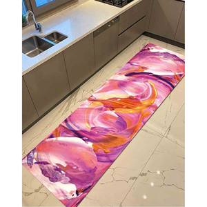 Abstract Pink Chenille <b>Rug</b>: Modern Art, Non-Slip, Washable,Nonwoven <b>Thin</b> <b>Rug</b> - Product Image 4